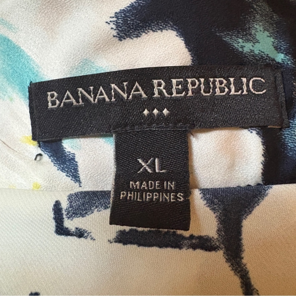 Banana Republic Floral Midi Skirt in Navy, White, Teal & Yellow - Picture 3 of 4
